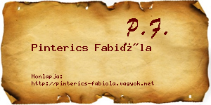 Pinterics Fabióla névjegykártya